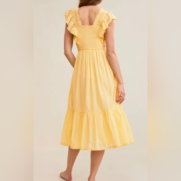 Nwt Aerie Yellow Ruffle Maxi Dress Size Small - Picture 2 of 11